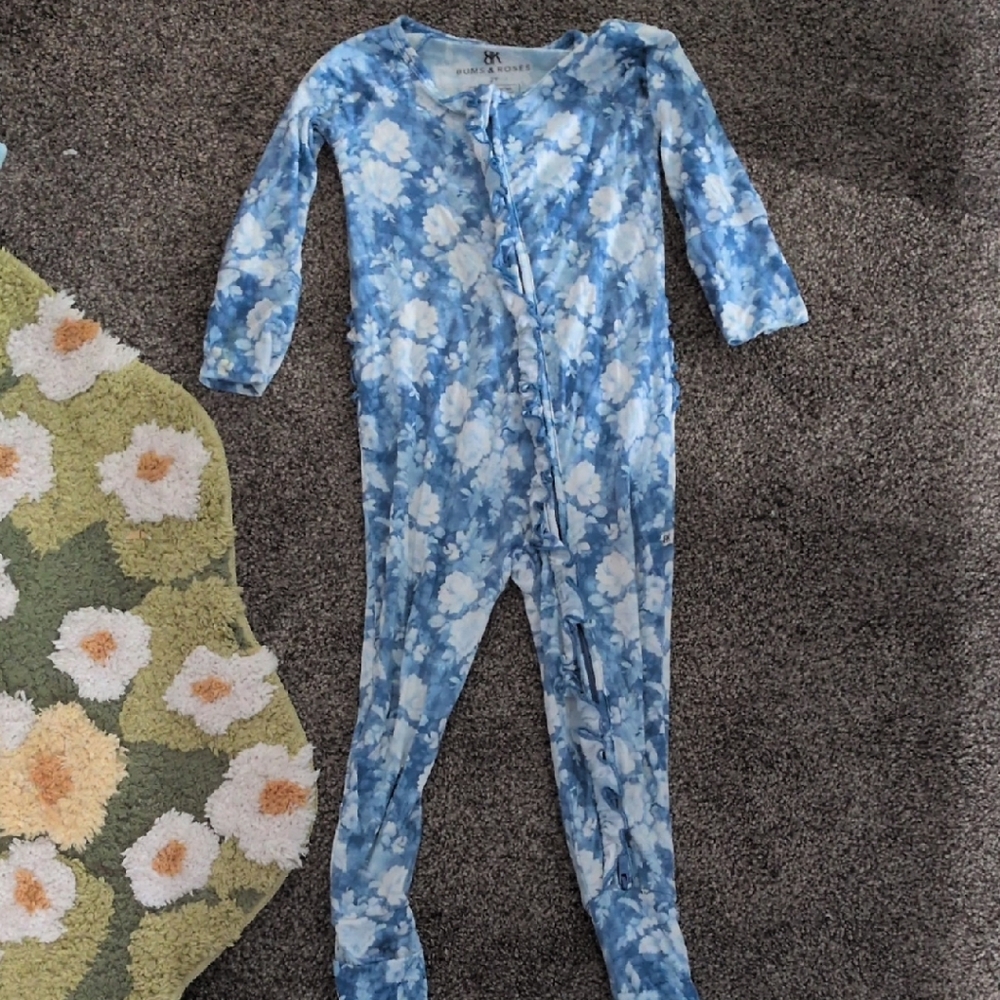 Blue Floral Kids One Piece